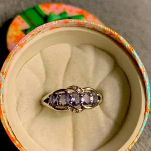 Genuine tanzanite diamond ring 1 ct 926